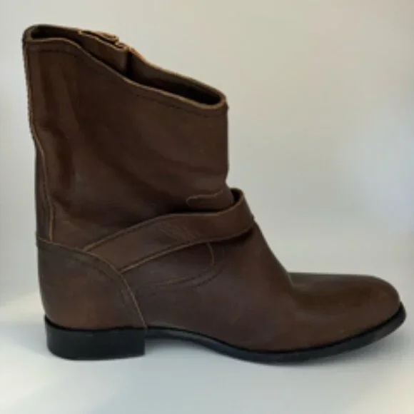 Prada Brown Leather Buckle Moto Boots – Women’s 38.5 (US 8.5)
